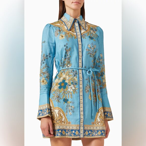 Alemais Cassie Mini Dress in Linen - Picture 2 of 14